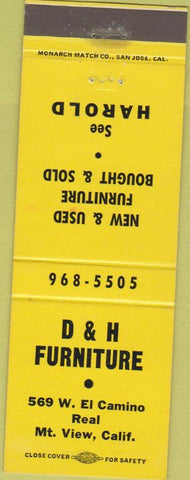 Matchbook Cover - D and H Furniture Mount View CA