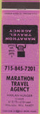 Matchbook Cover - Marathon Travel Agency Wausau WI
