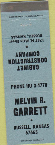 Matchbook Cover - Melvin Garrett Russell KS Cabinet Construction