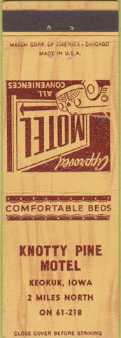 Matchbook Cover - Knotty Pine Motel Keokuk IA
