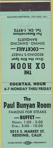 Matchbook Cover - Paul Bunyan Room Redding CA