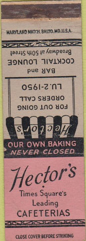 Matchbook Cover - Hector's New York City WEAR cafeterias