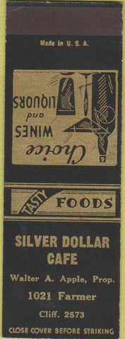 Matchbook Cover - Silver Dollar Cafe NO TOWN SAMPLE