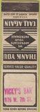 Matchbook Cover - Vicky's Bar STAMPED WEAR