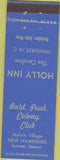 Matchbook Cover - Bald Peak Colony Club Melvin Village NH Pinehurst NC