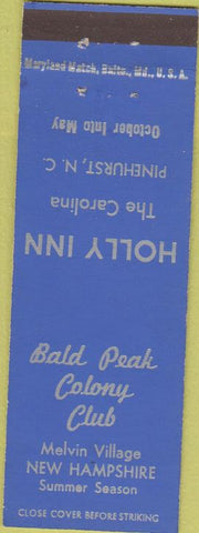 Matchbook Cover - Bald Peak Colony Club Melvin Village NH Pinehurst NC
