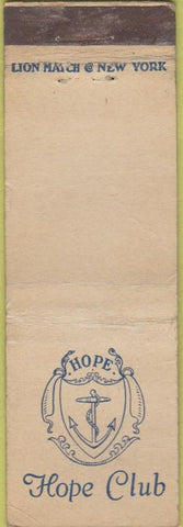 Matchbook Cover - Hope Club WORN