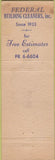 Matchbook Cover - Federal Building Cleaners St Louis MO