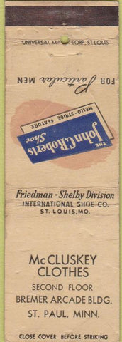 Matchbook Cover - McCluskey Clothes St Paul MN POOR