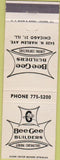 Matchbook Cover - Bee Gee Builders Chicago IL contractors