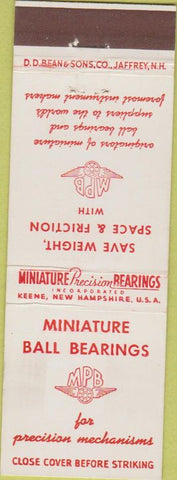 Matchbook Cover - Mini Ball Bearings Keene NH