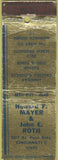 Matchbook Cover - Mayer Roth Steel Forge Cincinnati OH WEAR