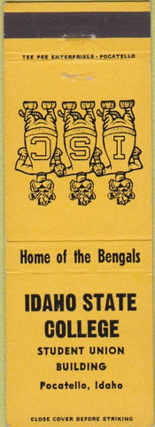 Matchbook Cover - Idaho State College Bengals Pocatello ID