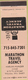 Matchbook Cover - Marathon Travel Agency Wausau WI
