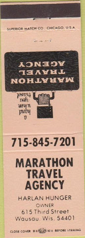 Matchbook Cover - Marathon Travel Agency Wausau WI