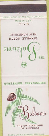 Matchbook Cover - Balsams Dixville Notch NH