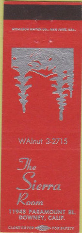 Matchbook Cover - Sierra Room Downey CA