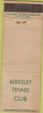 Matchbook Cover - Berkeley Tennis Club CA WORN