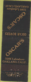 Matchbook Cover - Oscar's Oakland CA WORN