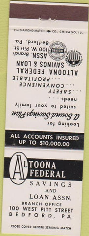Matchbook Cover - Altoona Federal Savings Loan Bedford PA