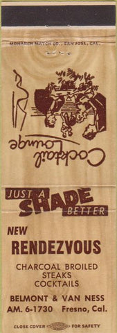Matchbook Cover - New Rendezvous Fresno CA