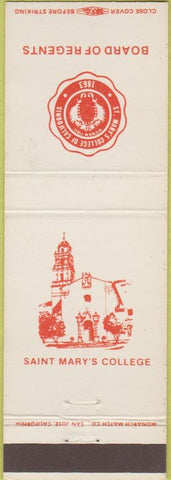 Matchbook Cover - Board of Regents Saint Mary's College CA