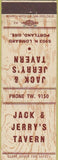 Matchbook Cover - Jack Jerry's Tavern Portland OR