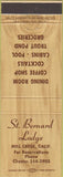 Matchbook Cover - St Bernard Lodge Mill Creek CA