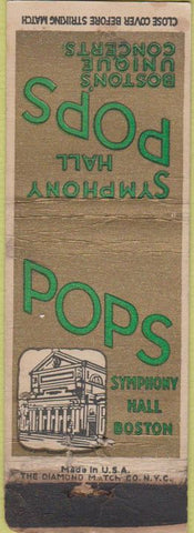Matchbook Cover - Boston Pops Symphony MA WORN