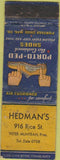 Matchbook Cover - Hedman's Porto Ped Shoes POOR