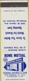 Matchbook Cover - Home Mutual Savings Loan Pittsburgh Dormont PA