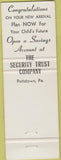 Matchbook Cover - It's a Boy Security Trust Co Pottstown PA