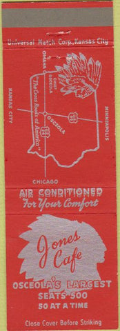 Matchbook Cover - Jones Cafe Osceola IA