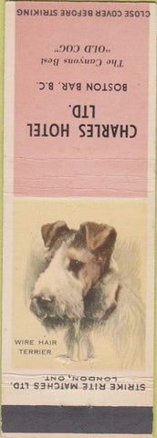 Matchbook Cover - Charles Hotel Boston Bar BC Wire Hair Terrier