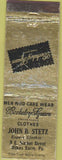 Matchbook Cover - Berkeley Square Clothes John Stetz Wilkes Barre PA WORN
