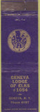 Matchbook Cover - Elks Lodge Geneva NY WEAR