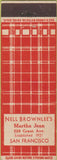Matchbook Cover - Nell Brownlee's Martha Jean San Francisco CA restaurant