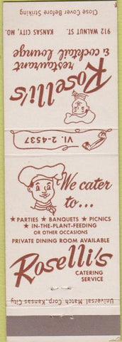 Matchbook Cover - Roselli's Restaurant Kansas City MO