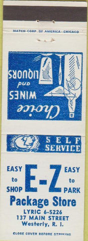 Matchbook Cover - EZ Package Liquor Westerly RI