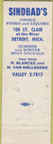 Matchbook Cover - Sundbads Restaurant Detroit MI