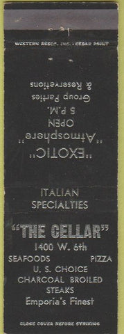 Matchbook Cover - The Cellar Italian Food Emporia KS