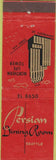 Matchbook Cover - Persian Dining Roon Seattle WA