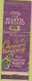 Matchbook Cover - Chateau Martin Wines New York City WORN