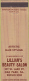 Matchbook Cover - Lillian's Beauty Salon Oak Park IL