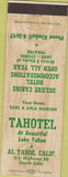 Matchbook Cover - Tahotel Al Tahoe CA