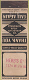 Matchbook Cover - Herb's Bar STAMPED WEAR