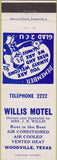 Matchbook Cover - Willis Motel Woodville TX