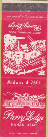 Matchbook Cover - Parry Lodge Kanab UT