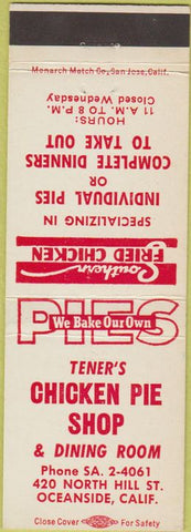 Matchbook Cover - Chicken Pie Shop Oceanside CA