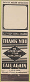Matchbook Cover - Thank You Call Again Match Corp BLANK